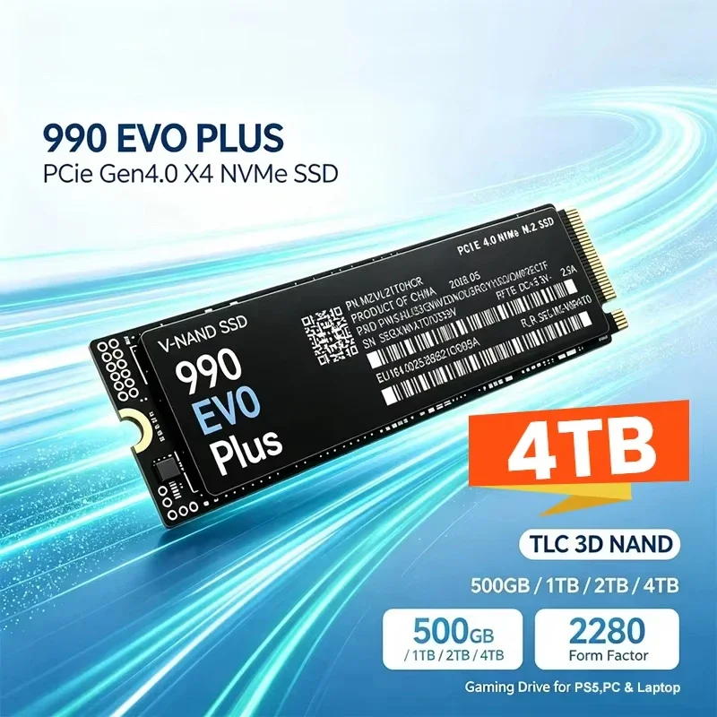 M.2 NVMe SSD 990 EVO Plus PCIe Gen4.0 X4 TLC 3D NAND 500GB 1TB 2TB 4TB 2280 Gaming Drive For PS5 PC Laptop