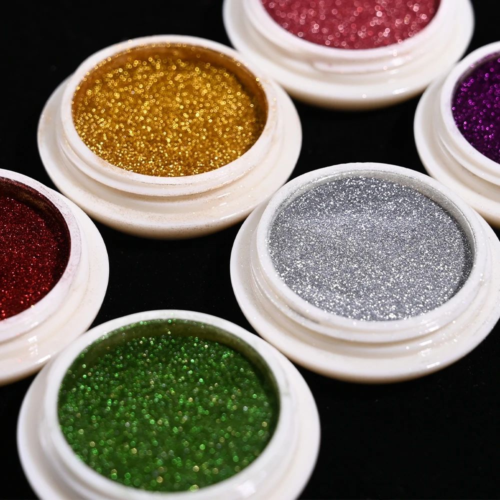 6 vasetti/set polvere per nail art con specchio magico cromato oro/argento effetto metallizzato olografico polvere di pigmenti decorazioni per manicure fai da te * &