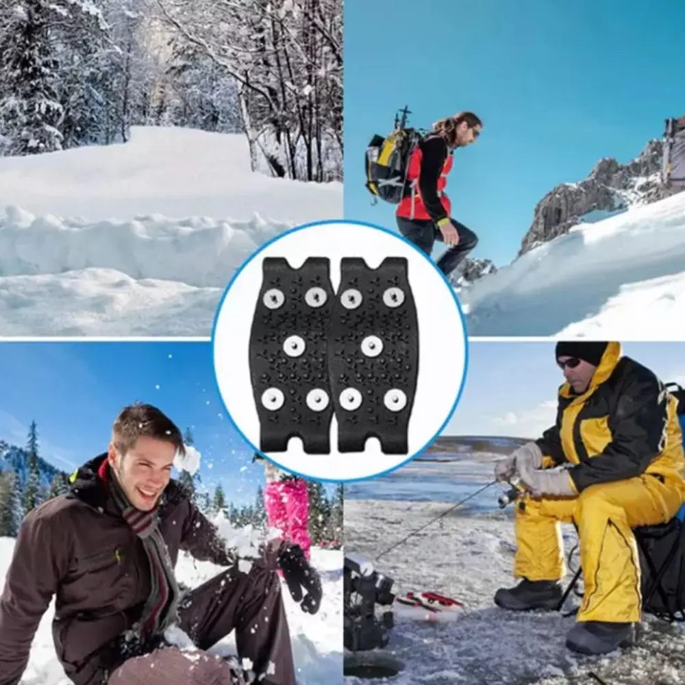 2Pcs New 5-Claw Anti-Skid Shoe Covers Wear-resistant Universal Crampons Non-Slip Shoe Spikes for Snow Walking Climbing