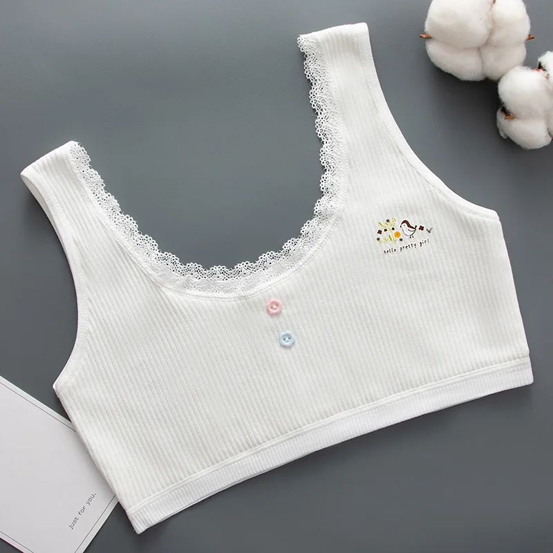 Girls Bra Student Developmental Girls Cotton Underwear For 10-12-15 Years Old Junior High School Girls Small Vest Bra