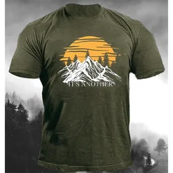 2024 Summer T-Shirt For Men Mountain Pattern 3d Print Men's Tshirts New Fashion Tees Sportswear Gym Tops Homme Casual Clothing