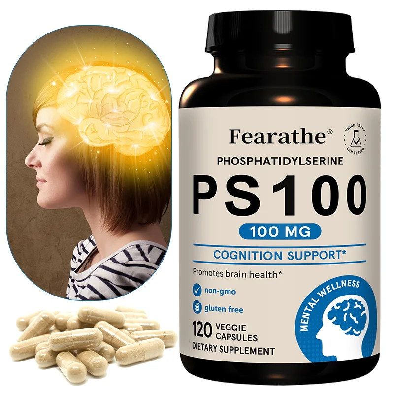 PS100 Phosphatidylserine 100mg Capsules, Brain & Nervous System Health, Support Cognitive Function, Mental Clarity & Memory