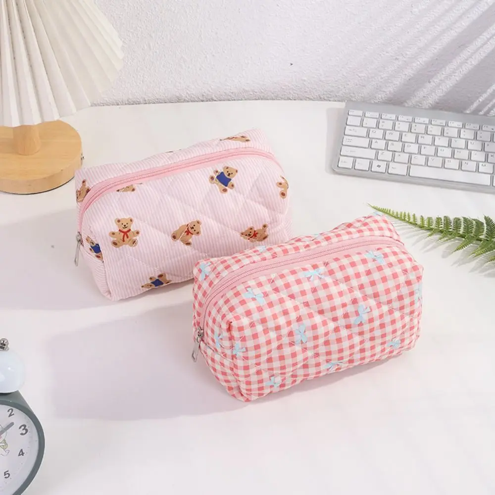 جديد Bowknot/الدب القلم حقيبة سعة كبيرة حقيبة أدوات مكتبية محمولة متعددة الوظائف مقلمة هدية