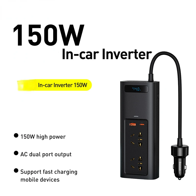 Car Inverter DC 12V to AC 220V Auto Converter Inversor USB Type C Fast Charging Charger Europe Car Power Inverter