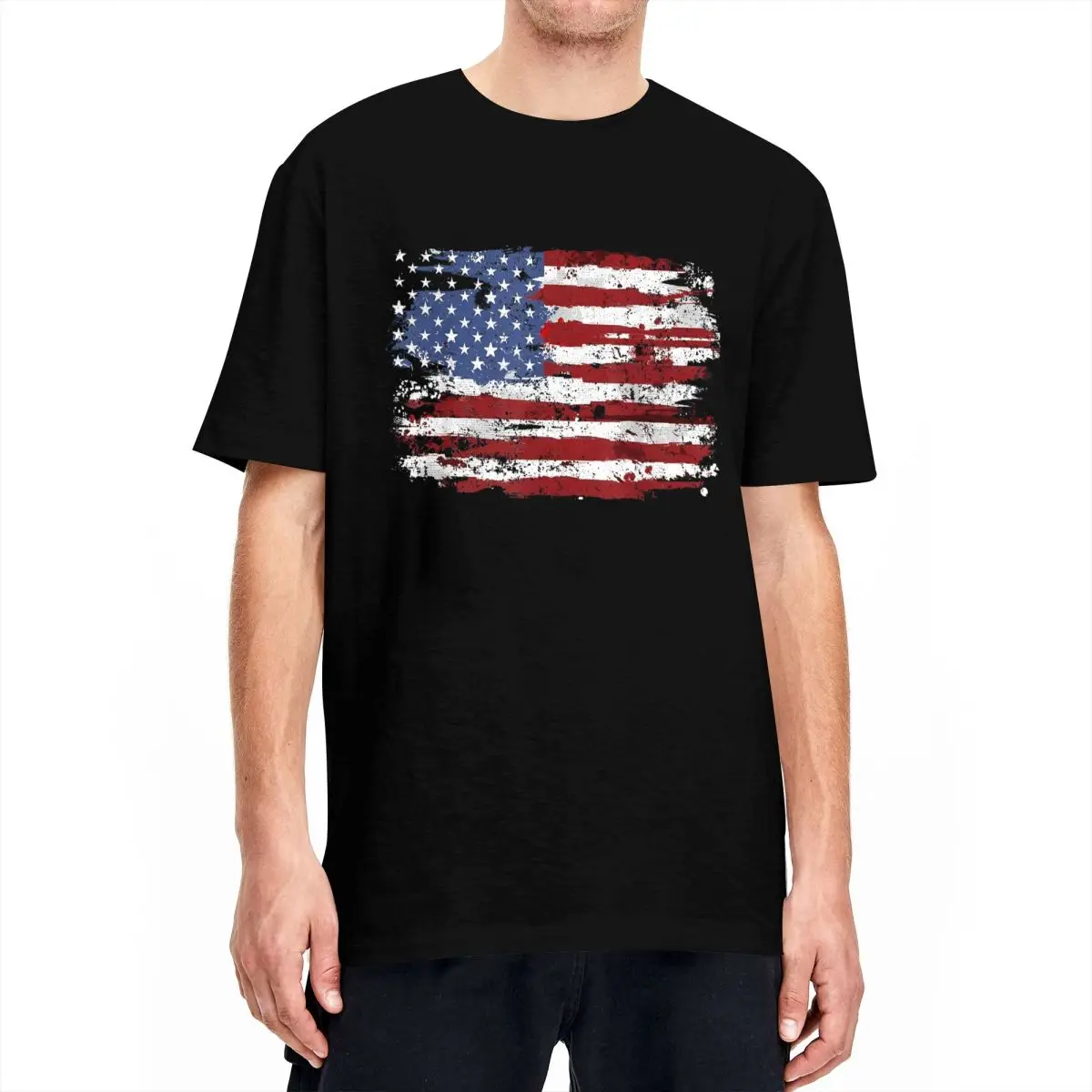 American Flag USA United States Of America US 4th Of July T Shirt Summer T Shirts Cotton Tee Shirt For Men Short Sleeve Tees