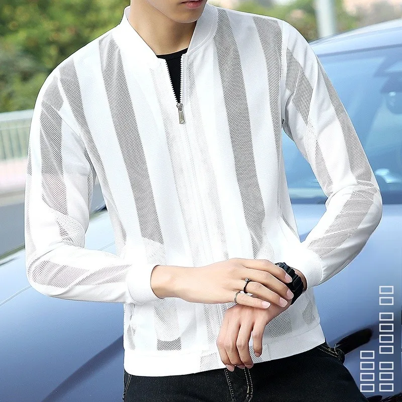 

Men's Breathable Me Sun Protection Jaet Sli Versatile Outerwear Lightweight Summer Polyester Faionable Fre Sle