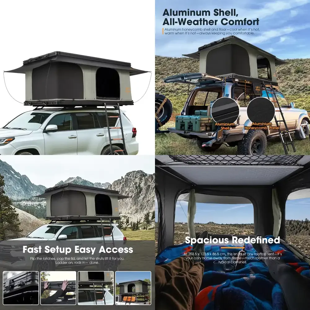 

SAN HIMA Premium Aluminum Hardshell Car Rooftop Tent Quick Setup for Adventure