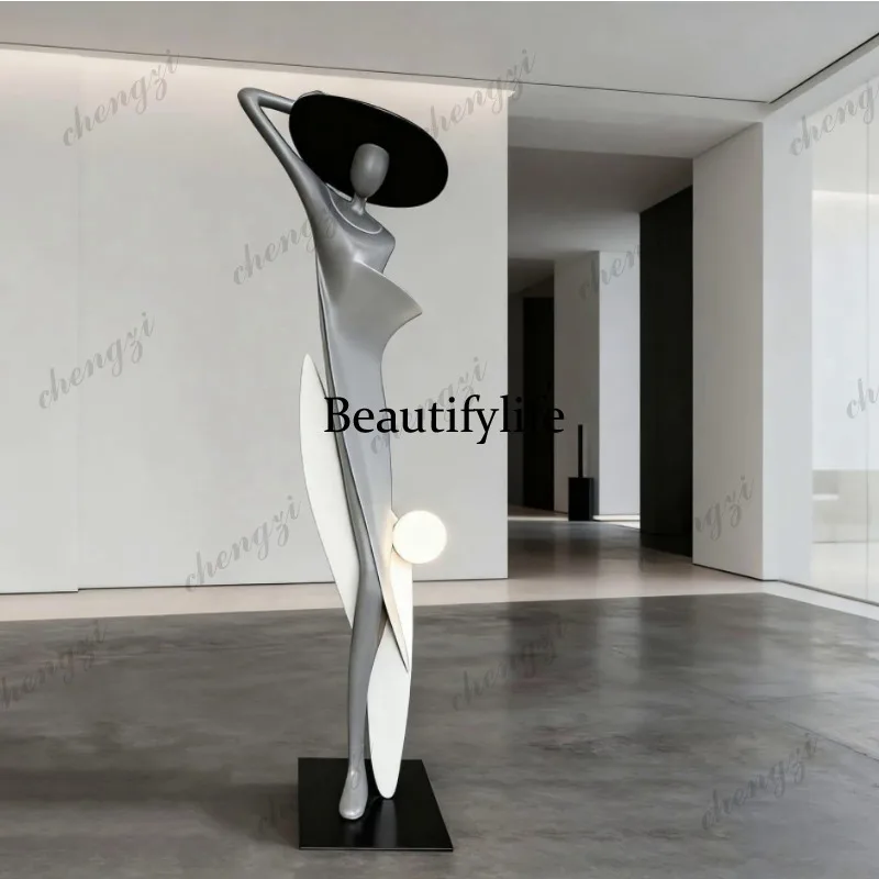 Abstract hat, sculpture landing, modern art humanoid landing, hotel model room living room sculpture