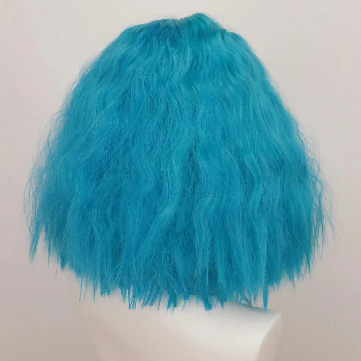 inside out Envy Cosplay Pruik voor Vrouwen Blauw Kort Krullend Haar Anime Kostuum Accessoire Perfect voor Halloween Feestjes