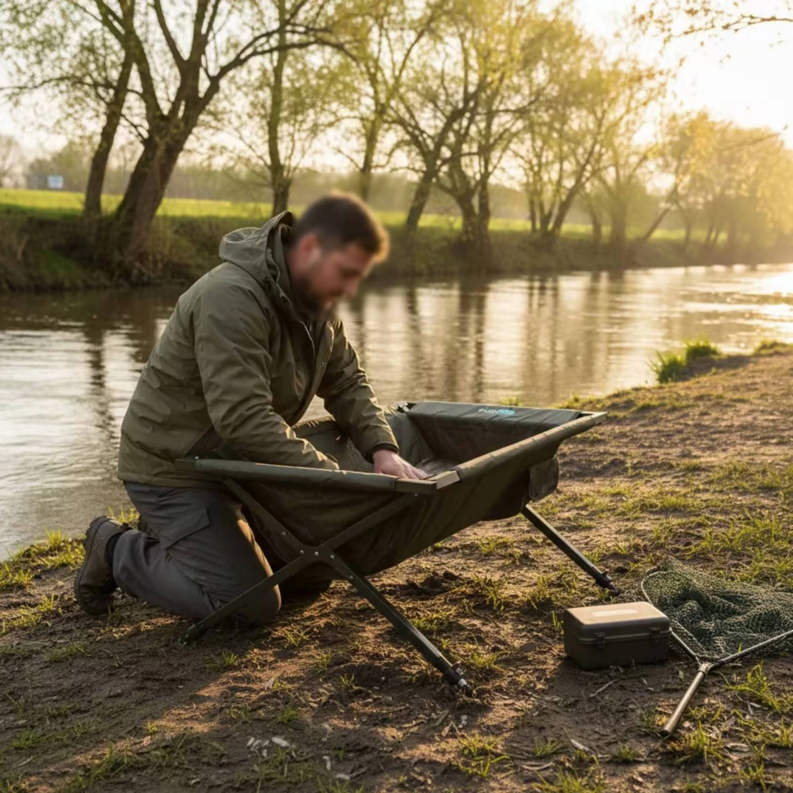 Carp Cradle Lightweight Fishing Cradle Foldable Unhooking Mat Heavy-Duty Furniture Compact for Anglers, Catch Care