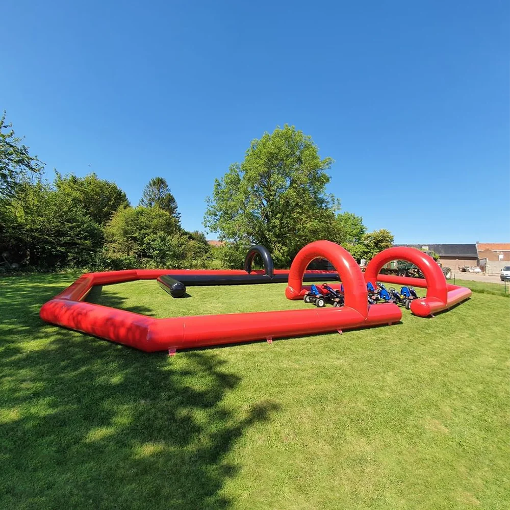 Gioco Giocattoli Tubo d'aria Arena Ermetico Gonfiabile Speedway Go Kart Pista da corsa Gonfiabile Auto da corsa Circuito Umano Zorb Ball Race Track