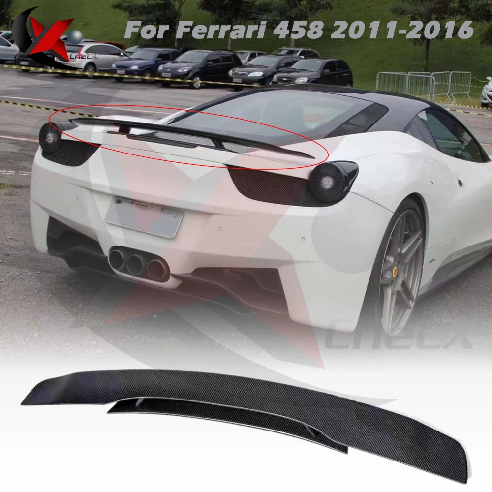 

For Ferrari 458 Coupe Convertible 2011-2015 Carbon Fiber rear boot Wing Spoiler Rear Roof Spoiler Wing Trunk Lip Boot Cover