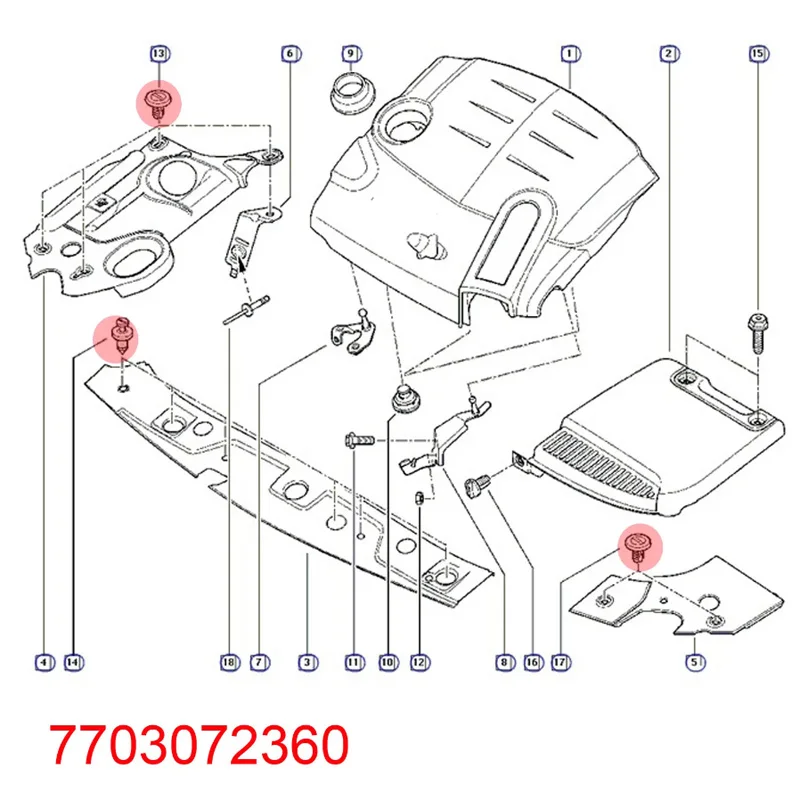10-50PCS Car Bumper Fastener Fixing Clip Wheel Arch Lining Trim Clips Splash Shield Rivets For Renault Clio Laguna Megane Espace