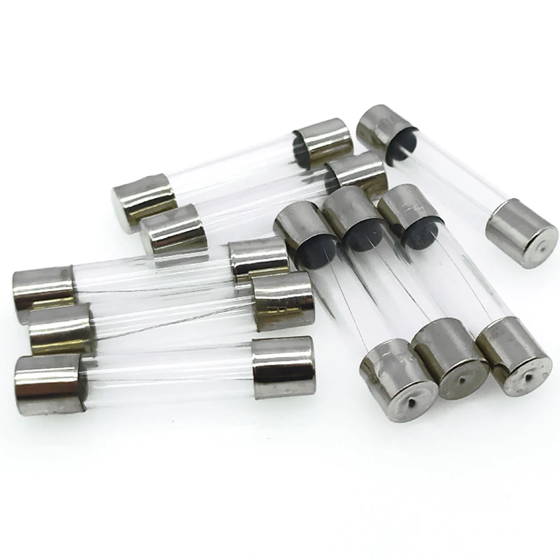 100pcs 6x30mm Fast-blow Glass Fuses Quick Blow Car Glass Tube Fuses Assorted Kit 0.5A 1A 2A 3A 5A 10A 15A 20A 30A Amp 6*30 Fuse