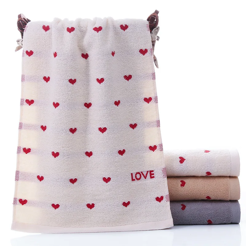 1pcs Heart towel hand towels face towels bathroom accessories home garden for home spa travel bathing suit women Soft and absorb