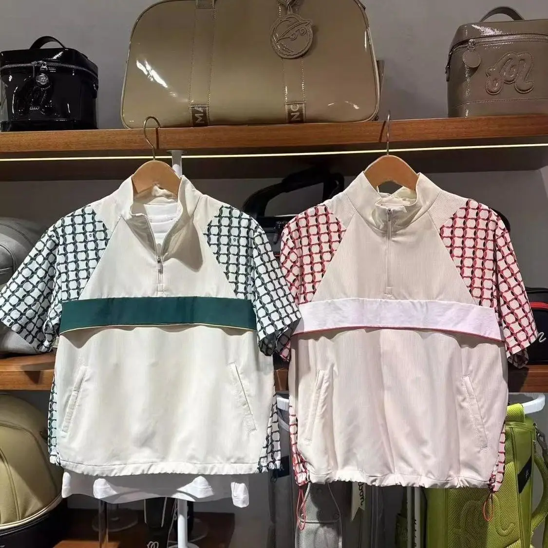 2026 Summer New Women Golf T Shirt Color Block Print Quick Dry Breathable Short Sleeve Sports Tops Ladies Golf Apparel