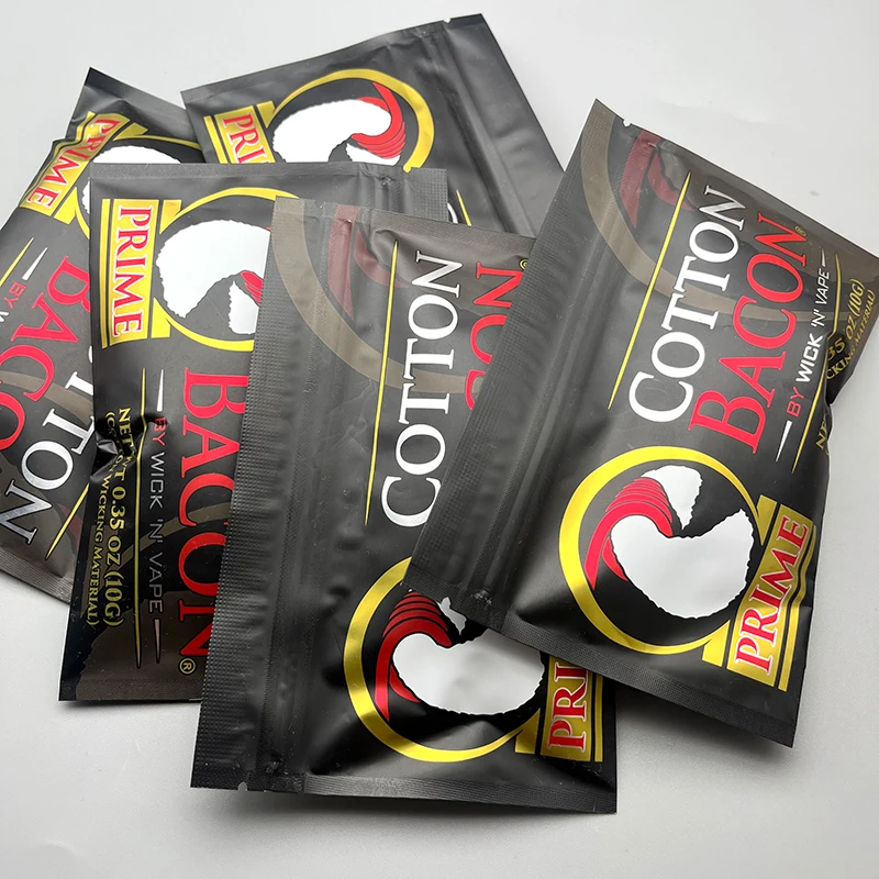 3pc Pack Bacon Cotton Prime Gold Version Fit RDA RTA Atomizer Tank Coil Vape Pen Prebuilt Coil Cotton E-cigarette Accessories