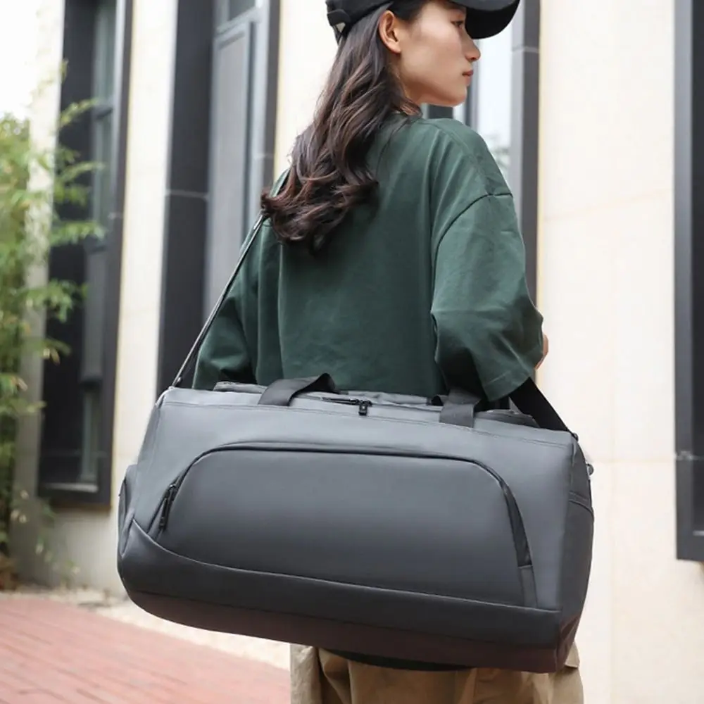 

Large Capacity Travel Duffel Bag Waterproof with Shoe Compartment Gym Shoulder Bag Dustproof Wear Resistant Clothing Storage Bag