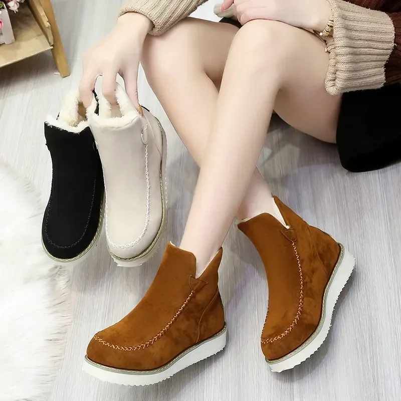 

2023 new Women's Winter Boots Fashion Snow Boots Casual Leather Boots Cotton Ladies Platform Shoes botines mujer