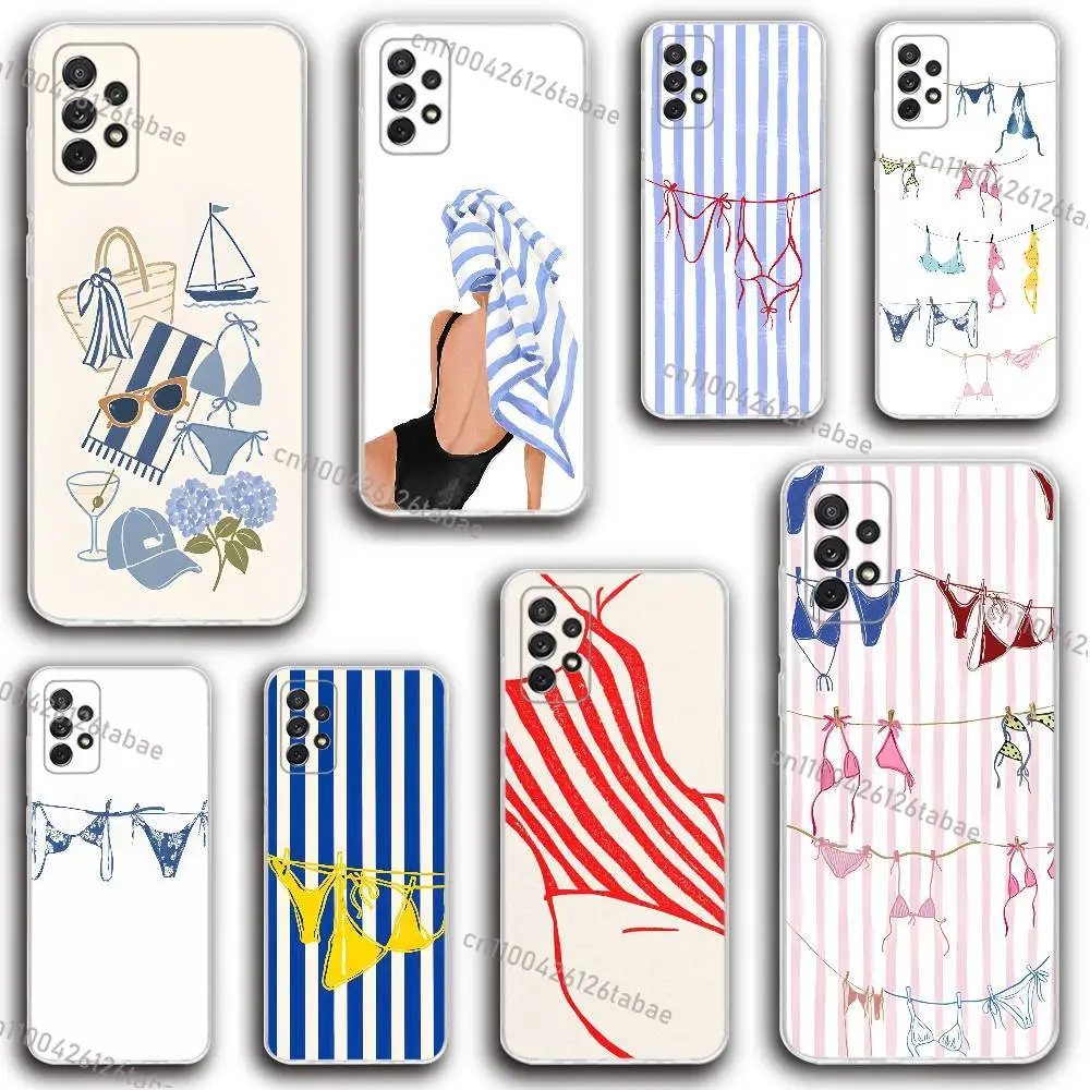 

INS sexhot Minimalistic Bikini Phone Case Silicone For Samsung S30,23,21,22,20 FE lite,S10,9,PIus Note20ultra Soft Transparent