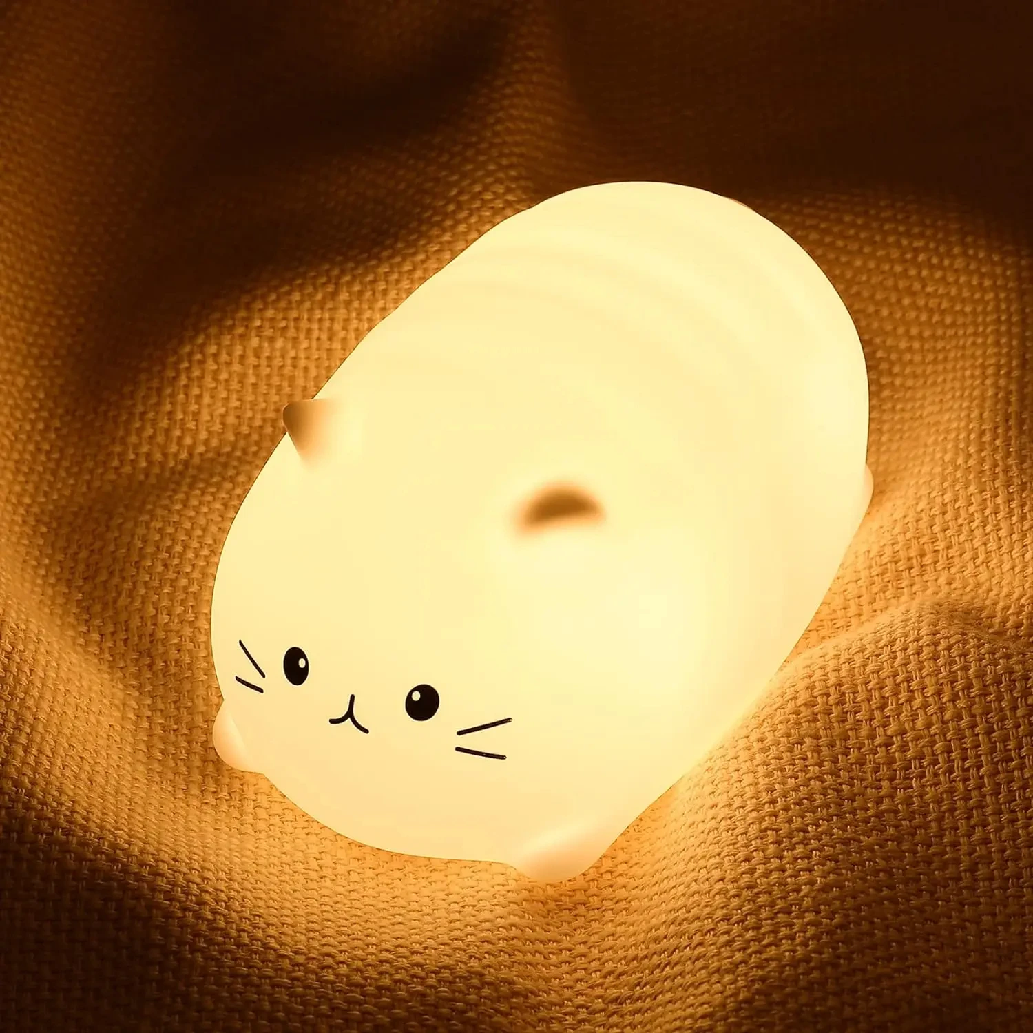 Soft and Cozy Rechargeable LED Night Light for Children's Bedroom - Gentle Silicone Lamp with Eye Protection - Perfect Gift for