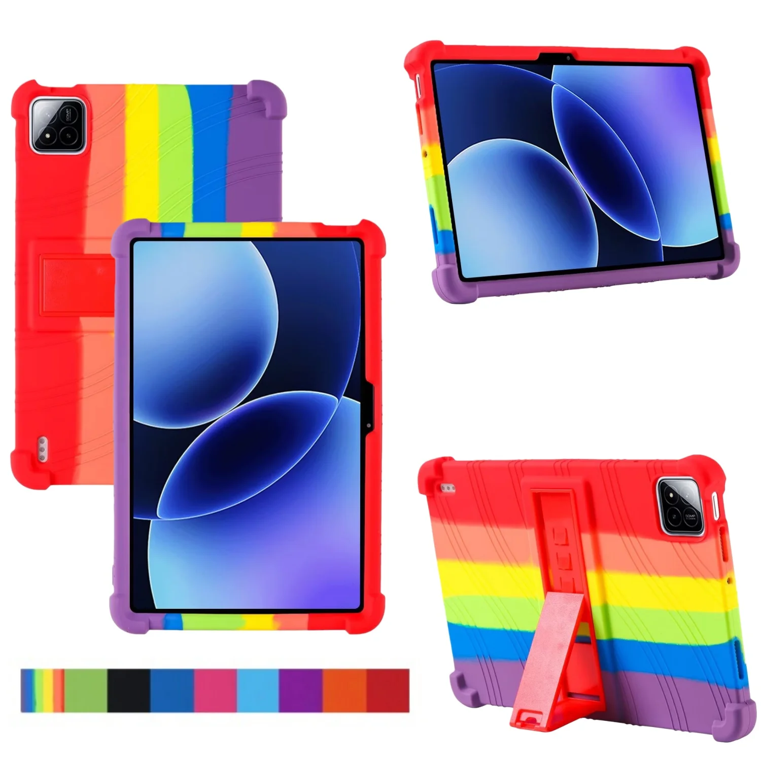 Soft Silicon Case for POCO Pad X1 Tablet Case 11.2 Inch Multi Angle Stand Full Body Protect Shell for Xiaomi Pad 7 8 Pro Cover