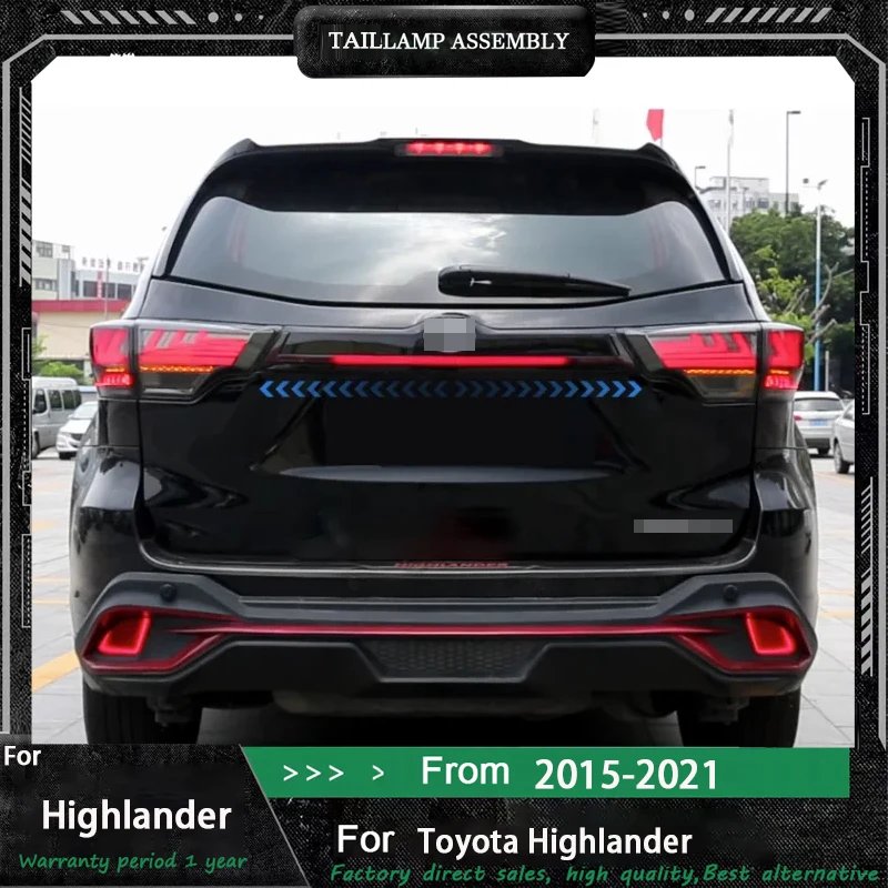 

Подходит для Toyota Highlander 2015-2021, модифицированный светодиодный задний фонарь в сборе с плавными указателями поворота