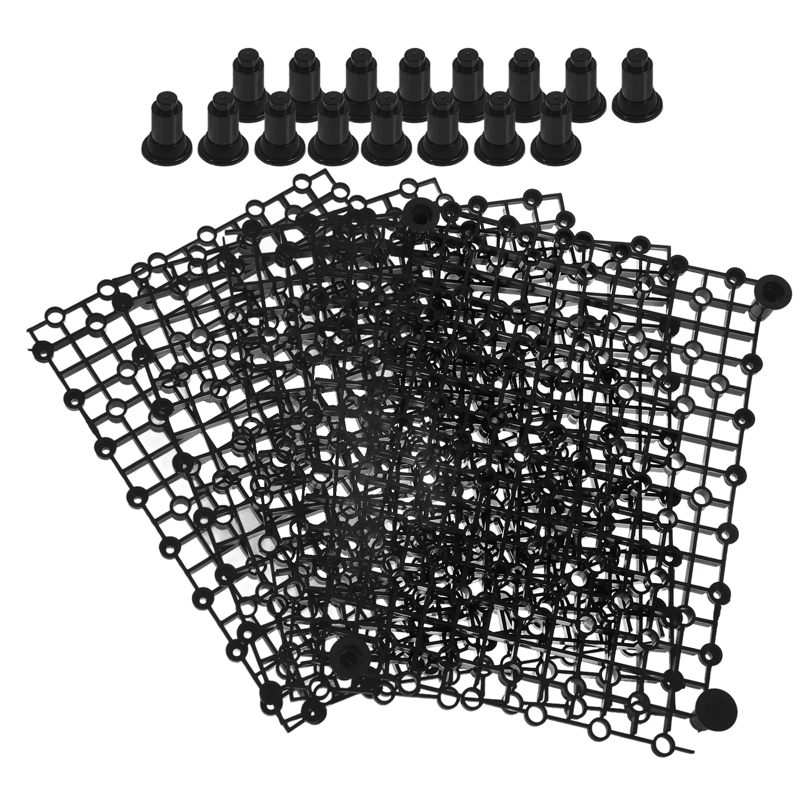 

5pcs Fish Tank Bottom Filter Plate Solid Plastic Grid Partition Black Bowl Easy Installation Free Splicing Safe for Fish Good