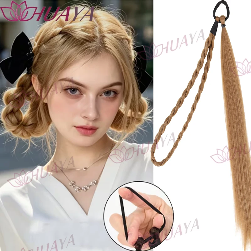 

Synthetic Braided Ponytail Hair Pieces, Multi-color Hair Extensions Band Wigs for Women, Ideal for Party, Holiday & Music Festiv