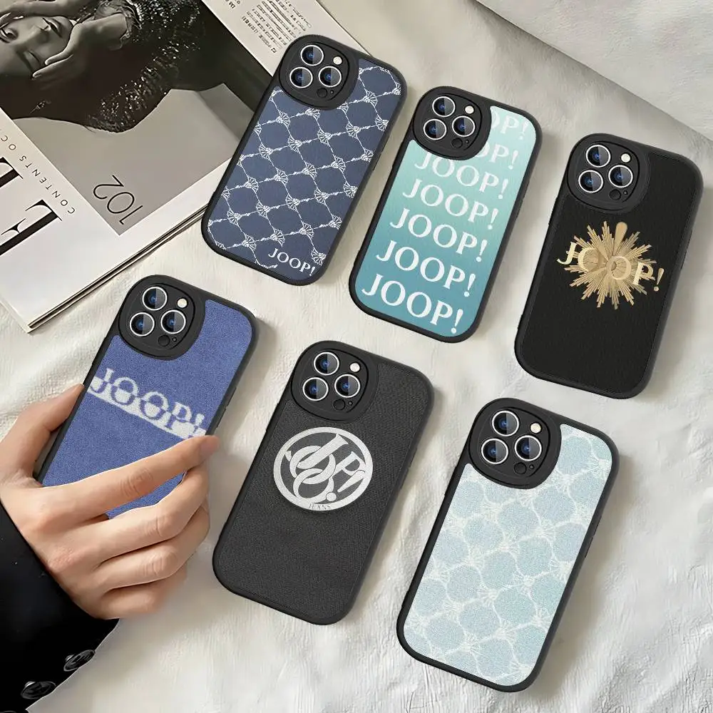 Fashion Brand J-Joop Leather Phone Case For IPhone 16 15 14 17 Pro Max 11 12 Mini Plus Soft Shell