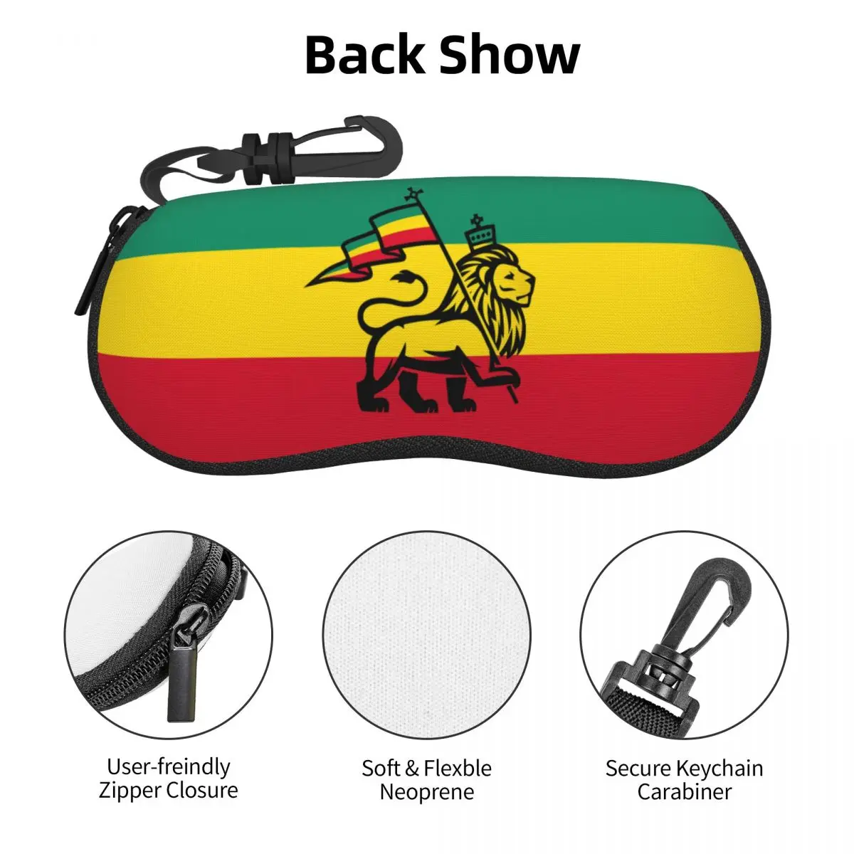 Custom Jamaica Rasta Judah Lion Rastafari Flag Glasses Case Stylish Shell Eyeglasses Case Sunglasses Box