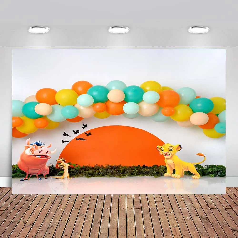 

Disney Simba Lion King Custom Backdrop Forest Kids Birthday Party Photo Background Sunset Baby Shower Banner Poster Cartoon