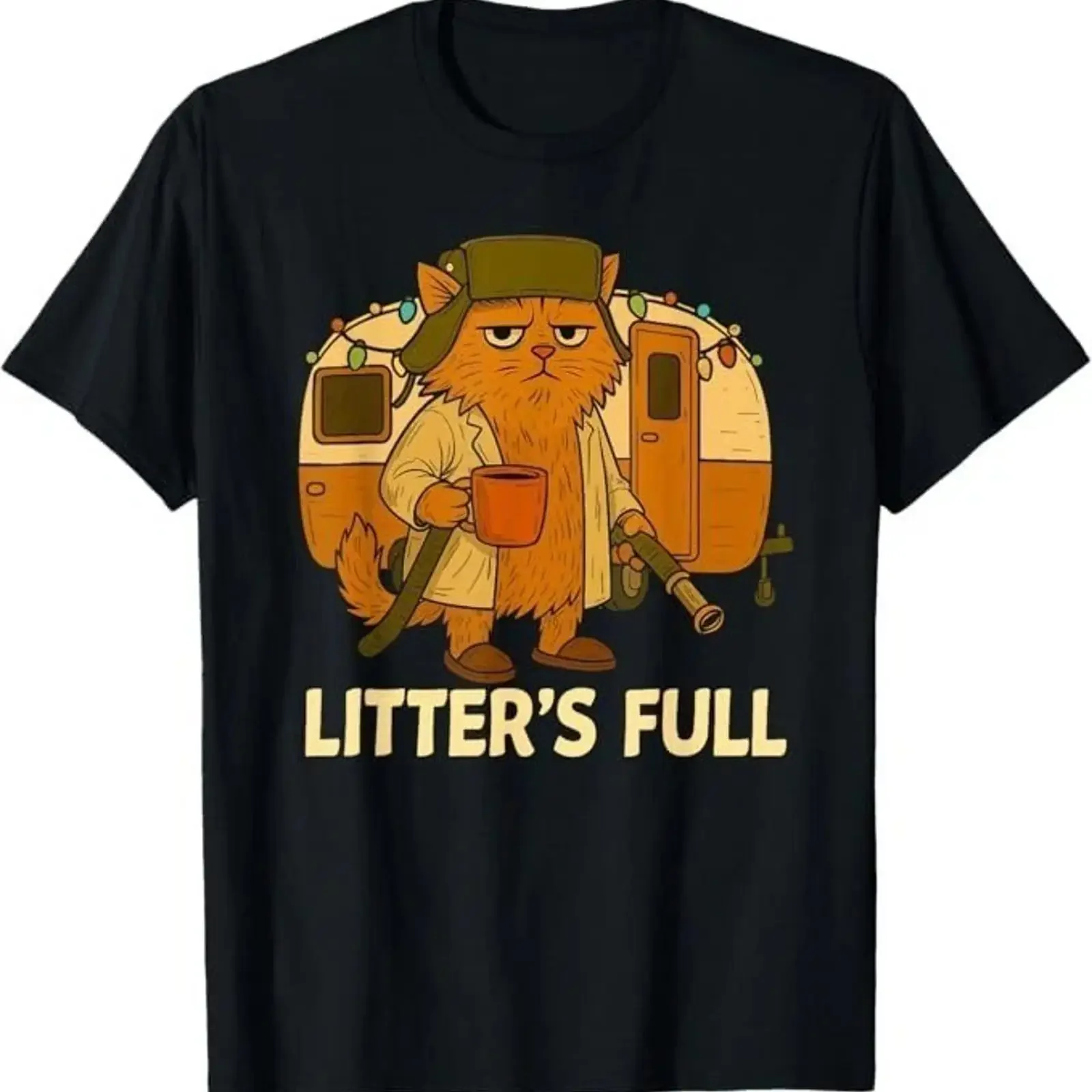 Litter s Full Cat Parody T Shirt 5XL Q11123 vintage Washed Versatile Casual Stylish Stretched Breathable fashion