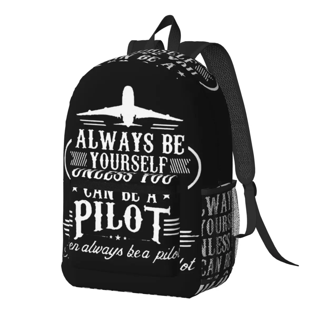 Born To Fly Captain Stripes Flight Pilot Aviation Aviator Airplane Backpack Daypack Kids BookBag School Bag Shoulder Bags