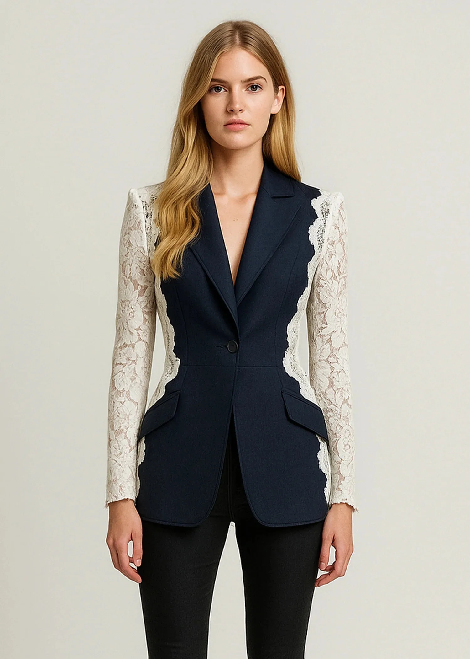 Women's Dresses Suit Gowns Elegant New Style Lace Top Jacket Coat And Pants For Female Satin 2 Pieces Suit Customized W30