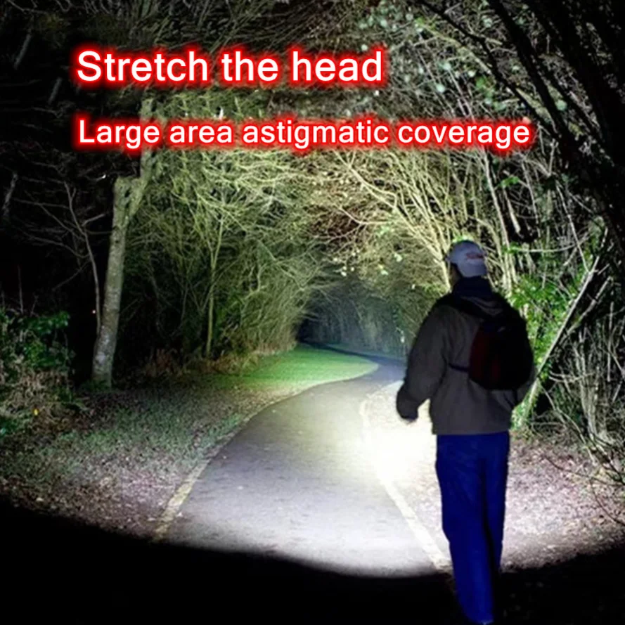 Rechargeable LED Flashlight Use XPE + COB lamp beads 100 meters lighting distance Used for adventure, camping, etc.