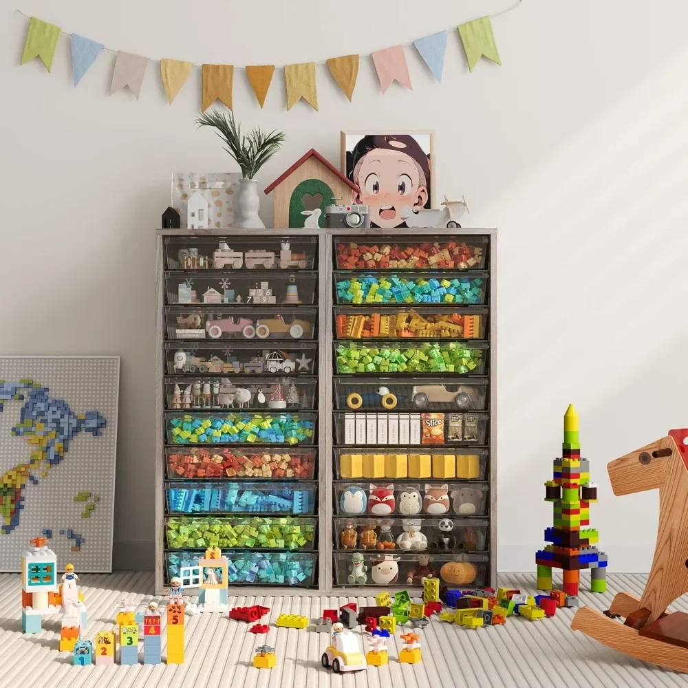 

Мобильная тумба-органайзер на 10 выдвижных ящиках с прозрачными секциями для косметики, рукоделия, офиса и игрушек