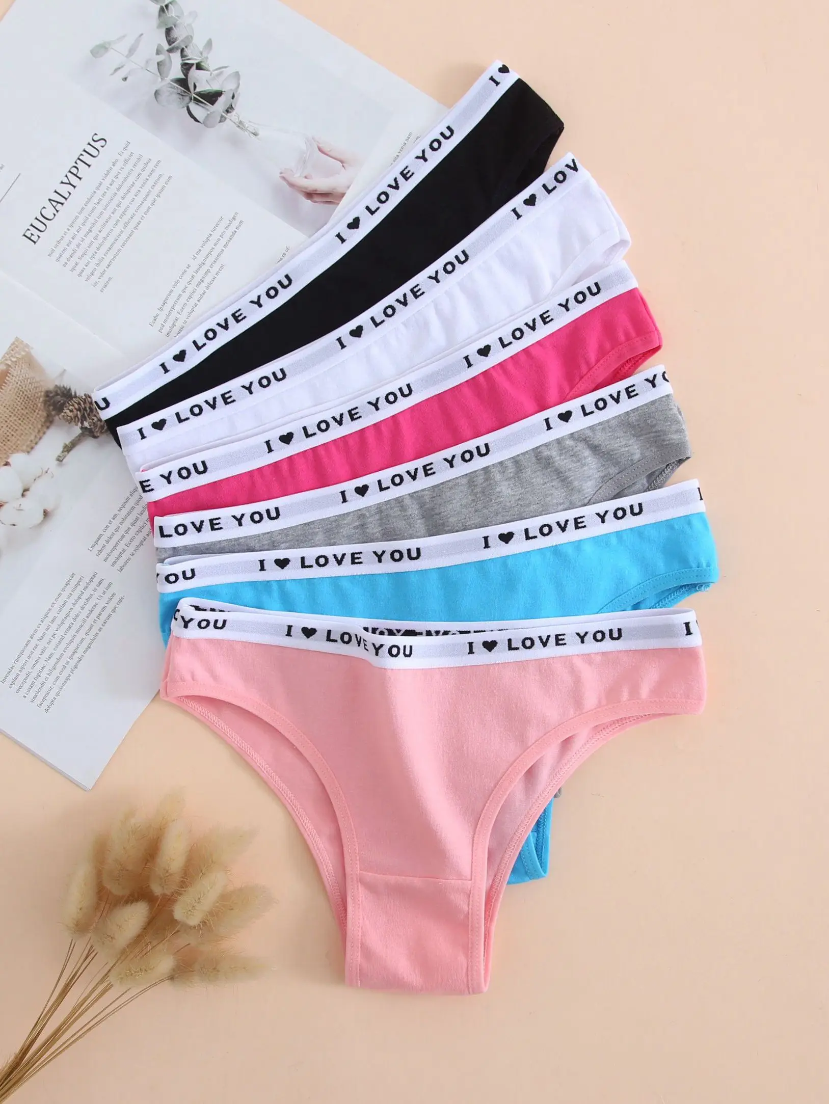 6PCS women cotton underwear S-XL Comfortable Underpants