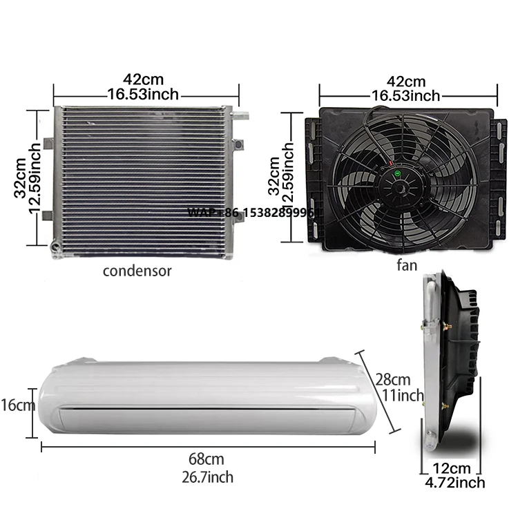 RV AC Unit Tractor Camping Truck air Conditioner Kit 12v air Conditioner for Campervan Motohome Trailer