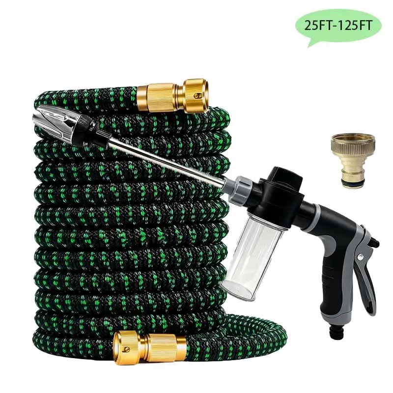 

Magic Expandable Garden Hose With Multifunctional Cleaning Water Gun, Easy To Disassemble And Store, Very Ideal 25FT-125FT