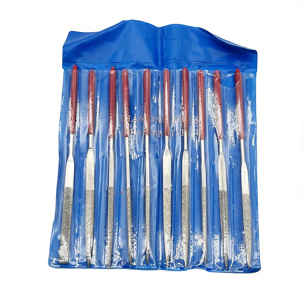 5/10Pcs Diamond Needle File Set 3x140mm Mini Needle File Kit For Stone Glass Metal Carving Craft Hand Tools Needle File Set