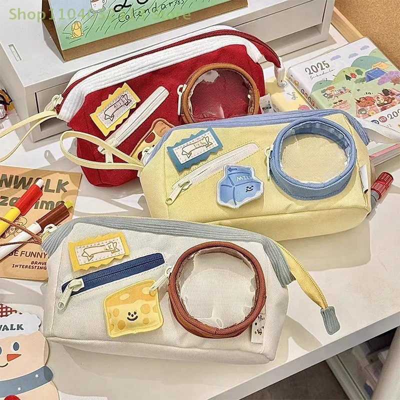 Adorable Large Capacity Burger Pencil Case Multi-layer Student Japanese Style High Aesthetic Value Multi-functional Stationery