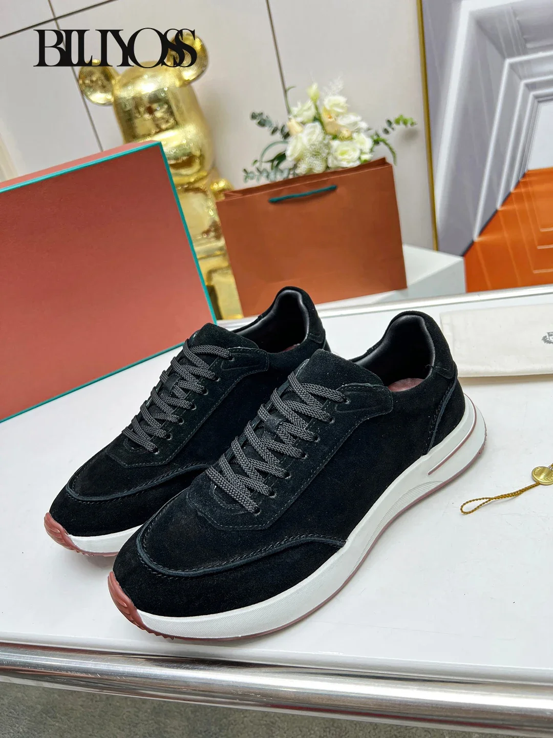 New Casual Shoes Men Lightweight wrinkle resistant Wind elastic fine fiber fabri Old Money Full cowhide tying process size 38-45