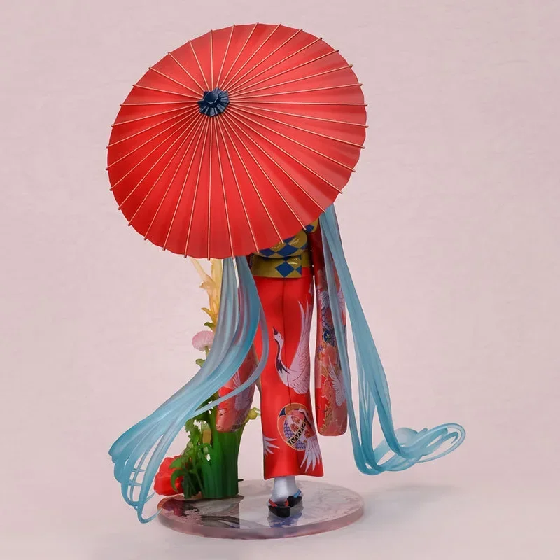 Hatsune Miku Anime Mädchen Figuren Mitte Herbst Festival Tiefsee Gemusterte Kleidung mit Regenschirme Miku Puppe Modell Kinder Spielzeug Geschenk