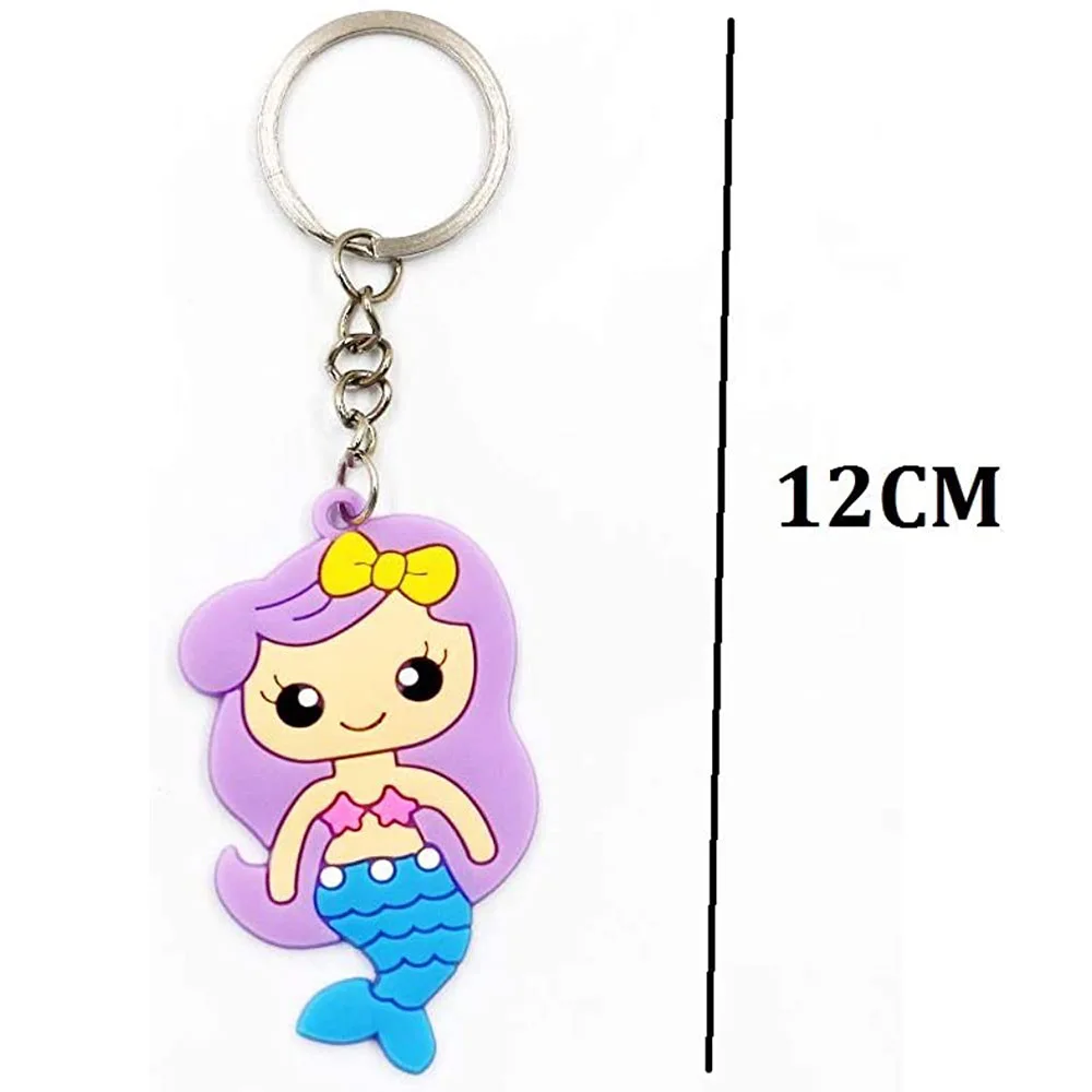 Mermaid Party Favors 12pcs Cartoon Mermaid Keychains Under the Sea Themed Party Goodie Bags Stuffers Mermaid Birthday Key Rings