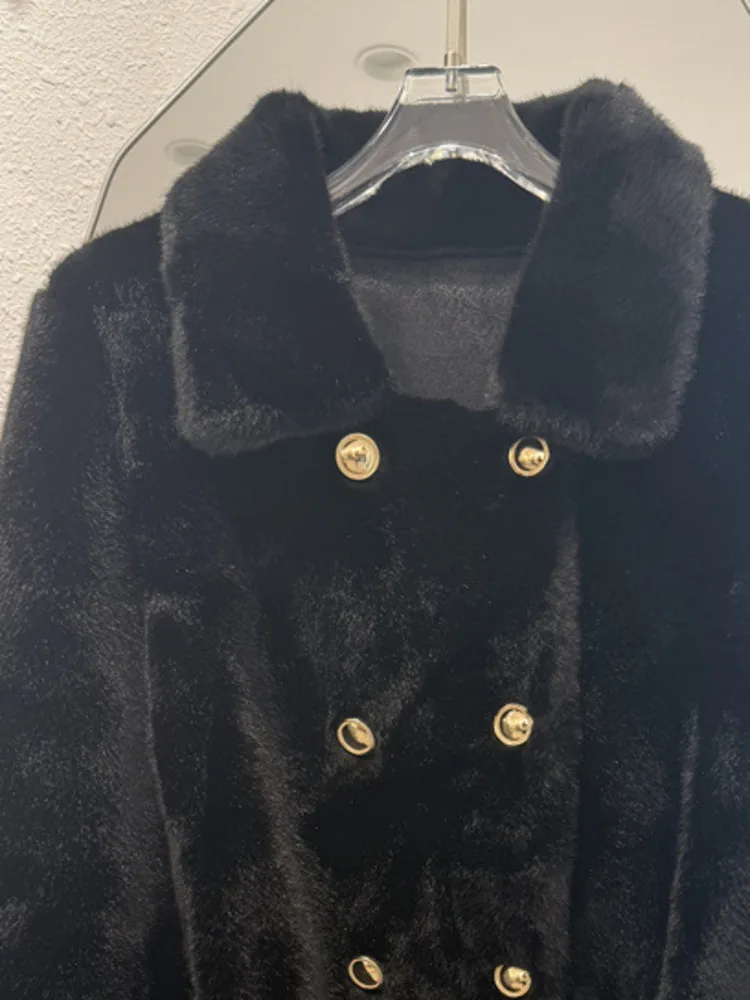 ZMEENNA معطف نسائي كلاسيكي مزدوج الصدر محززة التلبيب ملابس خارجية التعادل حزام خصر معطف شتوي دافئ أنيق ZM4475 #6