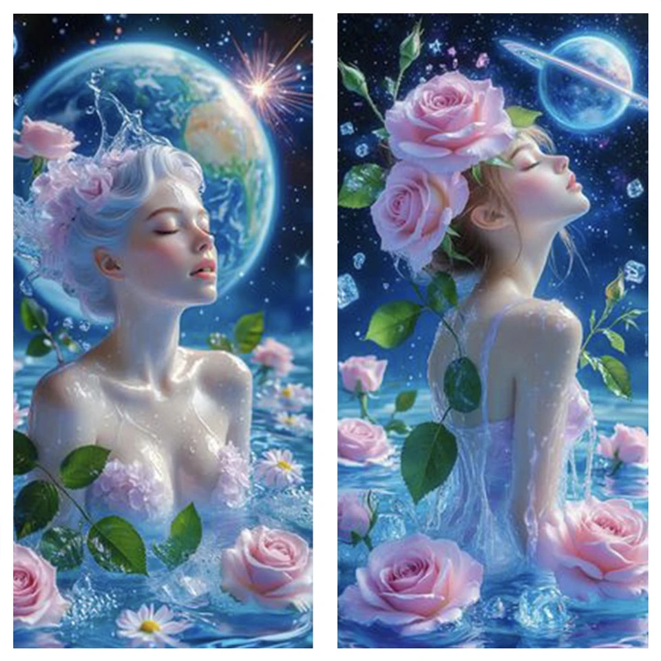 

5D DIY Diamond Painting Novelty Seaside Sexy Women Home Decoration Embroidery Mosaic Girl Landscape Wall Art New 2025