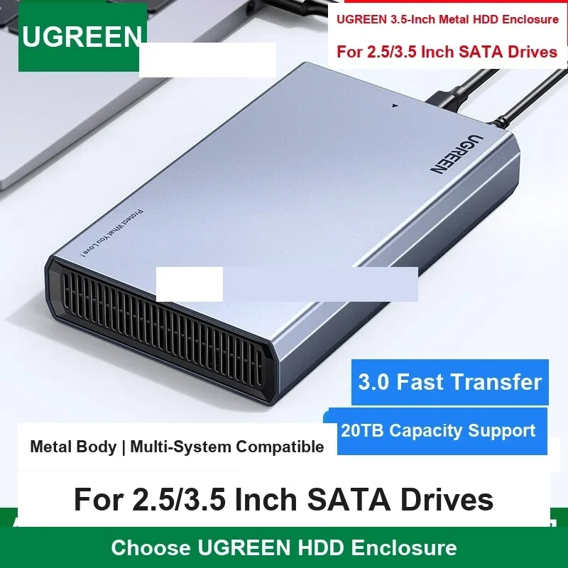 UGREEN CM588 Docking Station Adapter Metal 2.5/3.5 Inch SATA External Hard Drive Enclosure 90619.