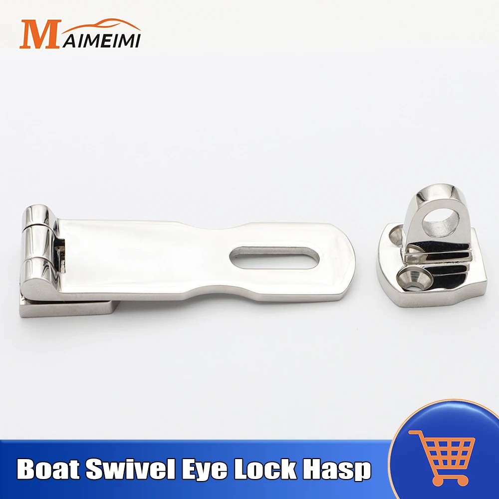 

1 Piece Marine Door Latch Buckle Rotating Hasp Latch Lock Stainless Steel Boat Swivel Eye Locking Hasp Latch Marine Hardware