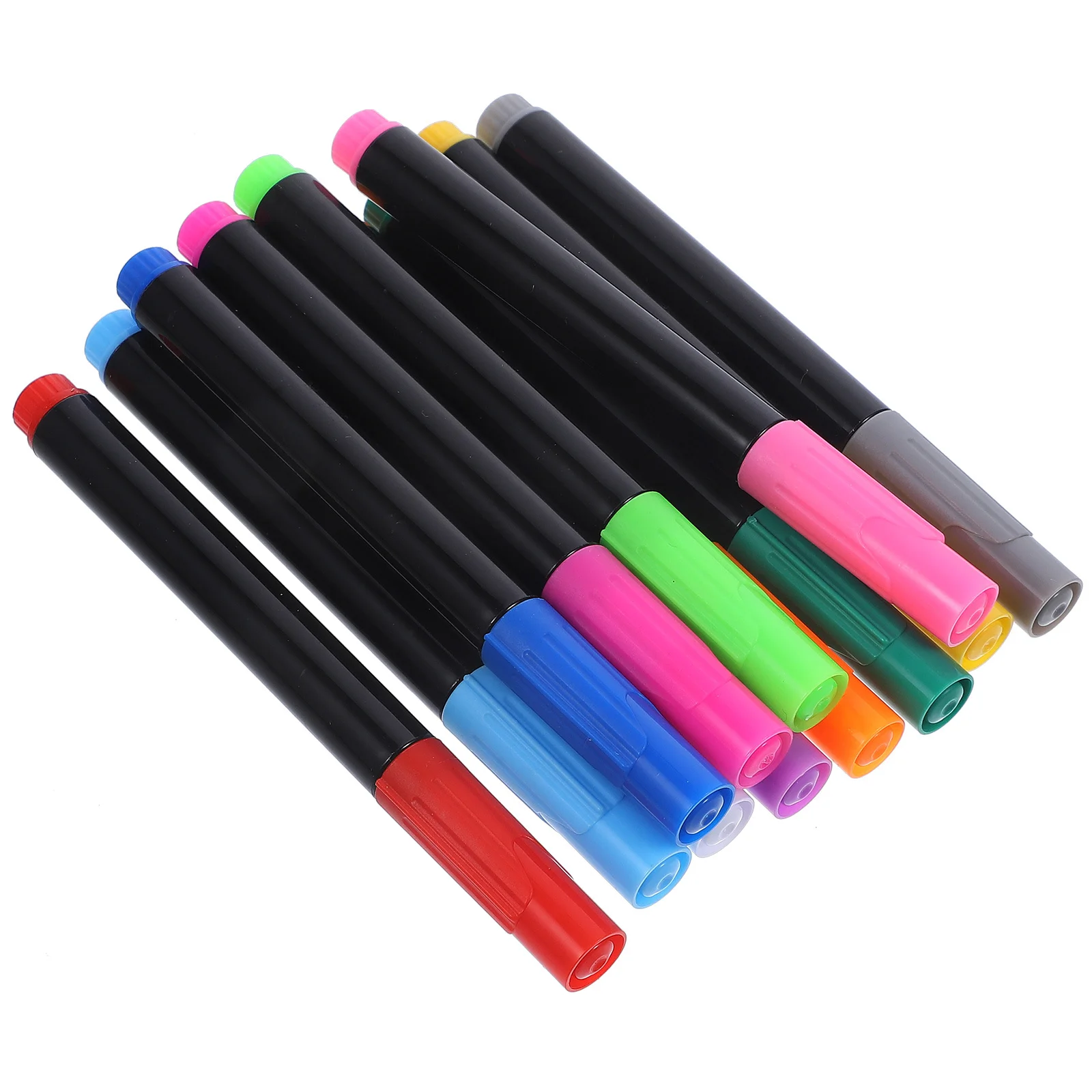 12 قطعة علامات السبورة السائلة الملونة المحمولة أقلام الطباشير الكتابة السلس قابل للمسح علامات المسح الجاف لزجاج السبورة